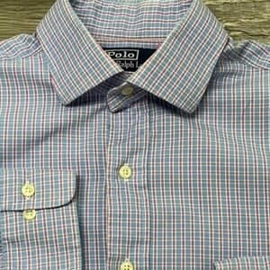 Polo Ralph Lauren Dress Shirt Regent Plaid Mens 15.5‎ 32/33 Medium Classic Fit